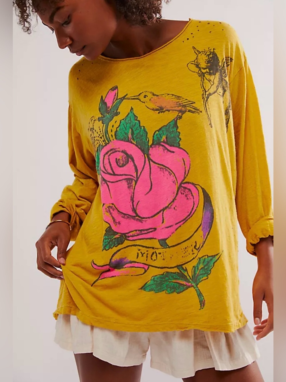 Magnolia Pearl Budding Rose Graphic Rose Angel Yellow OS